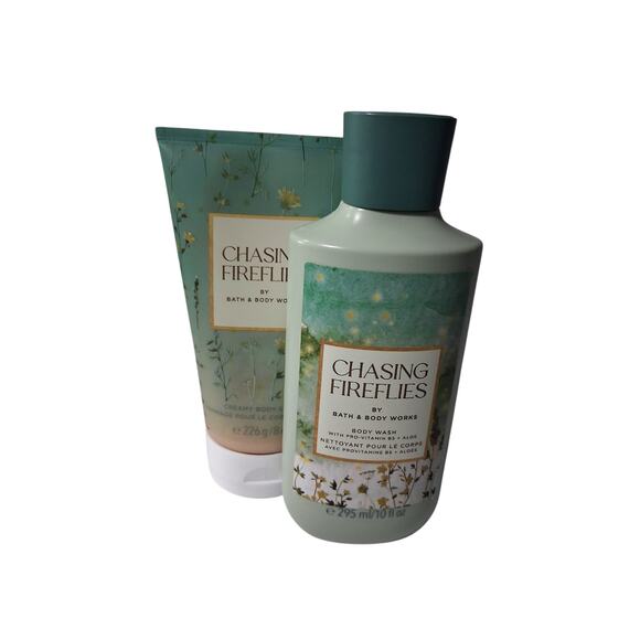 Rare Bath & Body Works Women's 2pcs Set of Chasing Fireflies Wash & Creamy Scrub - Picture 2 of 4